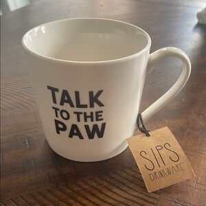 SIPS Drinkware White Mug with Black Text